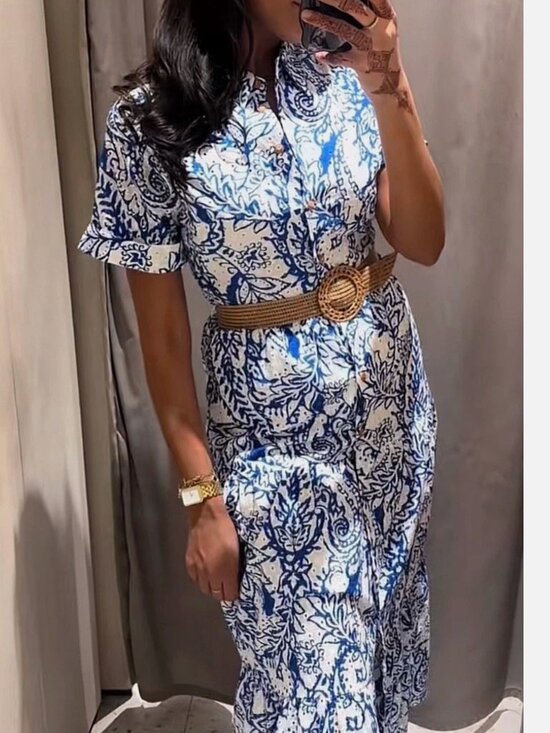 Zara Dresses & Skirts - ZARA BLUE  OPENWORK EMBROIDERY EMBROIDERED MIDI DRESS BUTTONS M,L,XL 3077/615